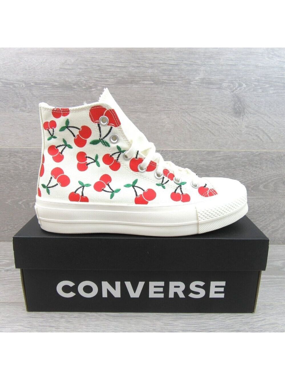 Converse Chuck Taylor All Star Lift Platform Cherries Womens Size 7.5 NEW - Picture 2 of 14